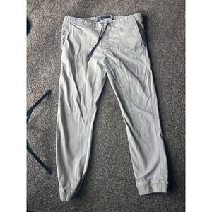 American Eagle Men's Active Flex Jogger Pants Mens Large Tan Khaki Drawstring L